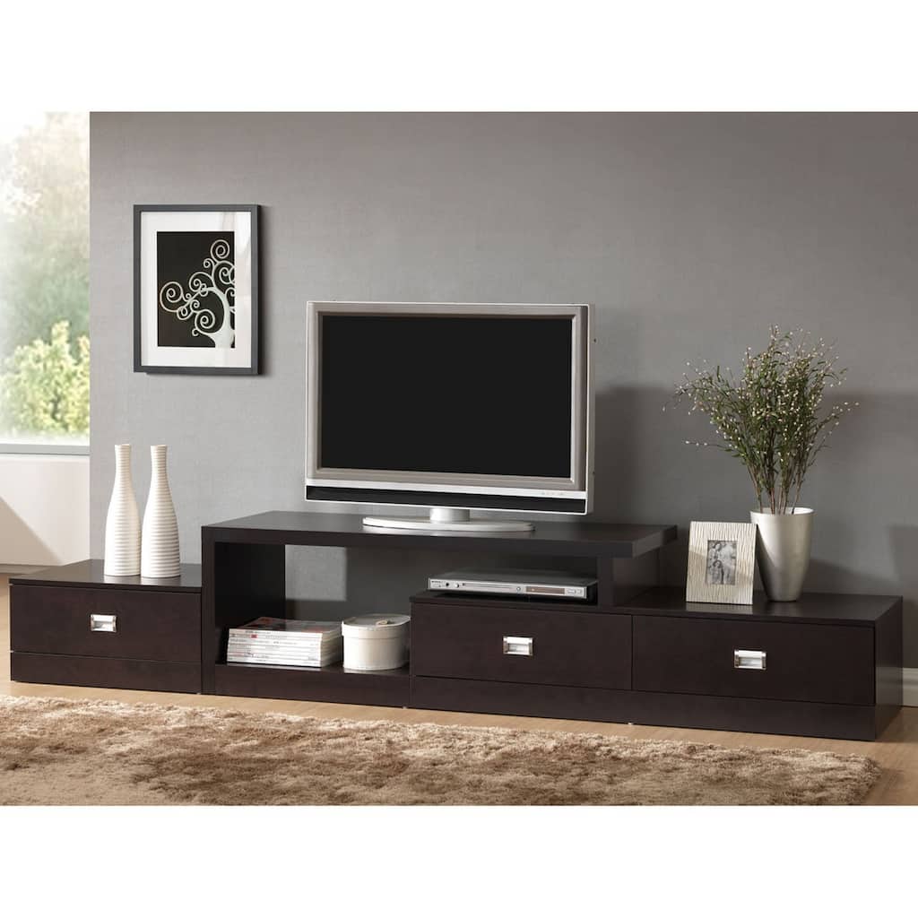 Porch & Den Hanalei Contemporary Dark Brown Wood TV Stand