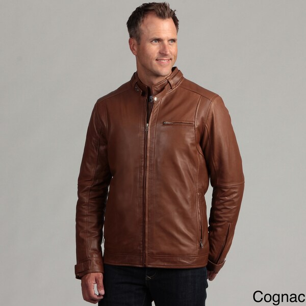Review Izod Men’s Lambskin Leather Motorcycle Jacket | Leather ...