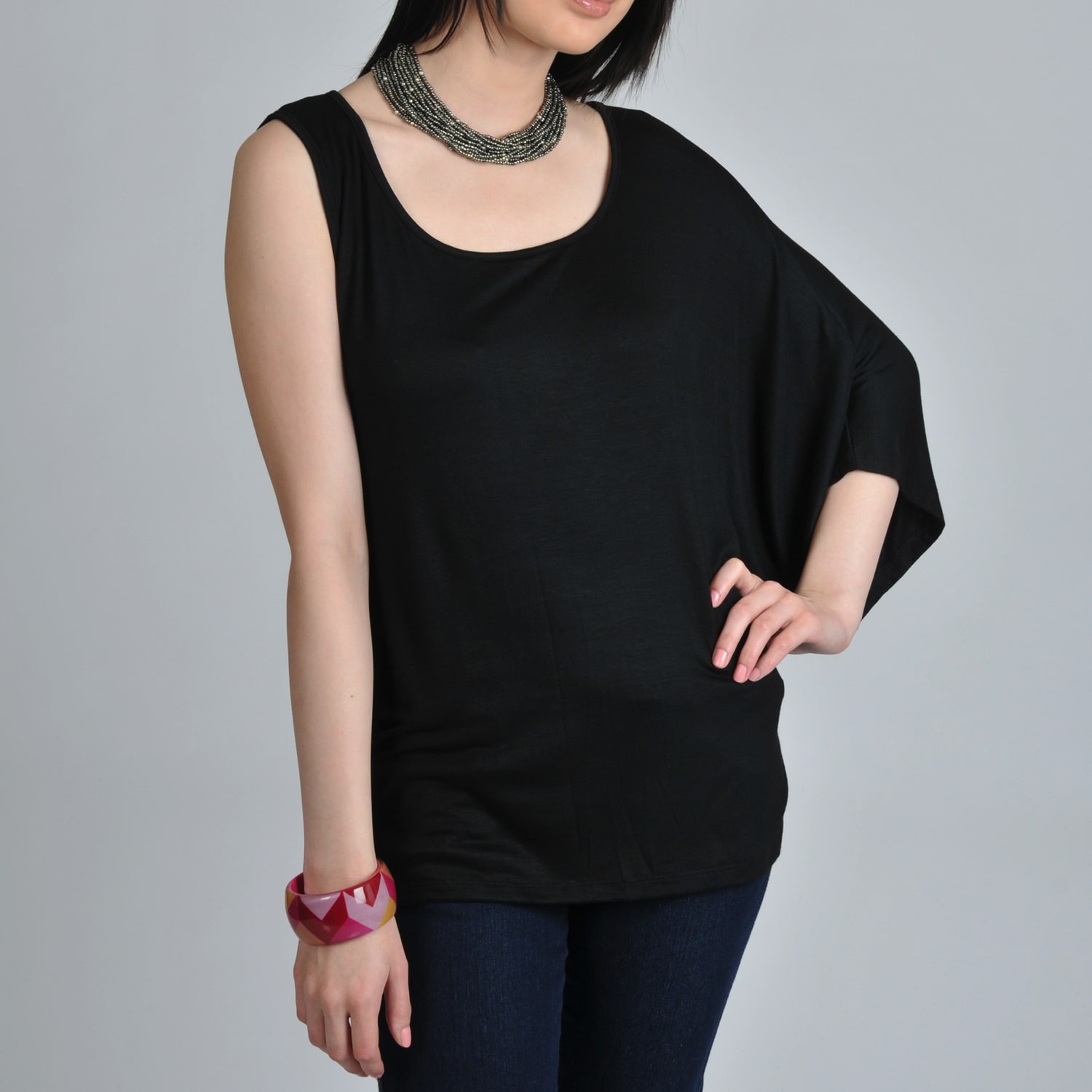 24/7 Comfort Apparel Womens Asymmetrical Top