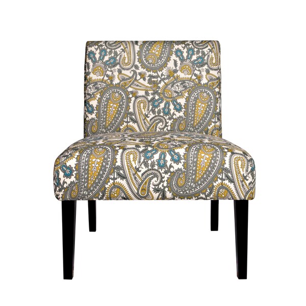 Portfolio Niles Gray Floral Paisley Armless Chair Free Shipping Today