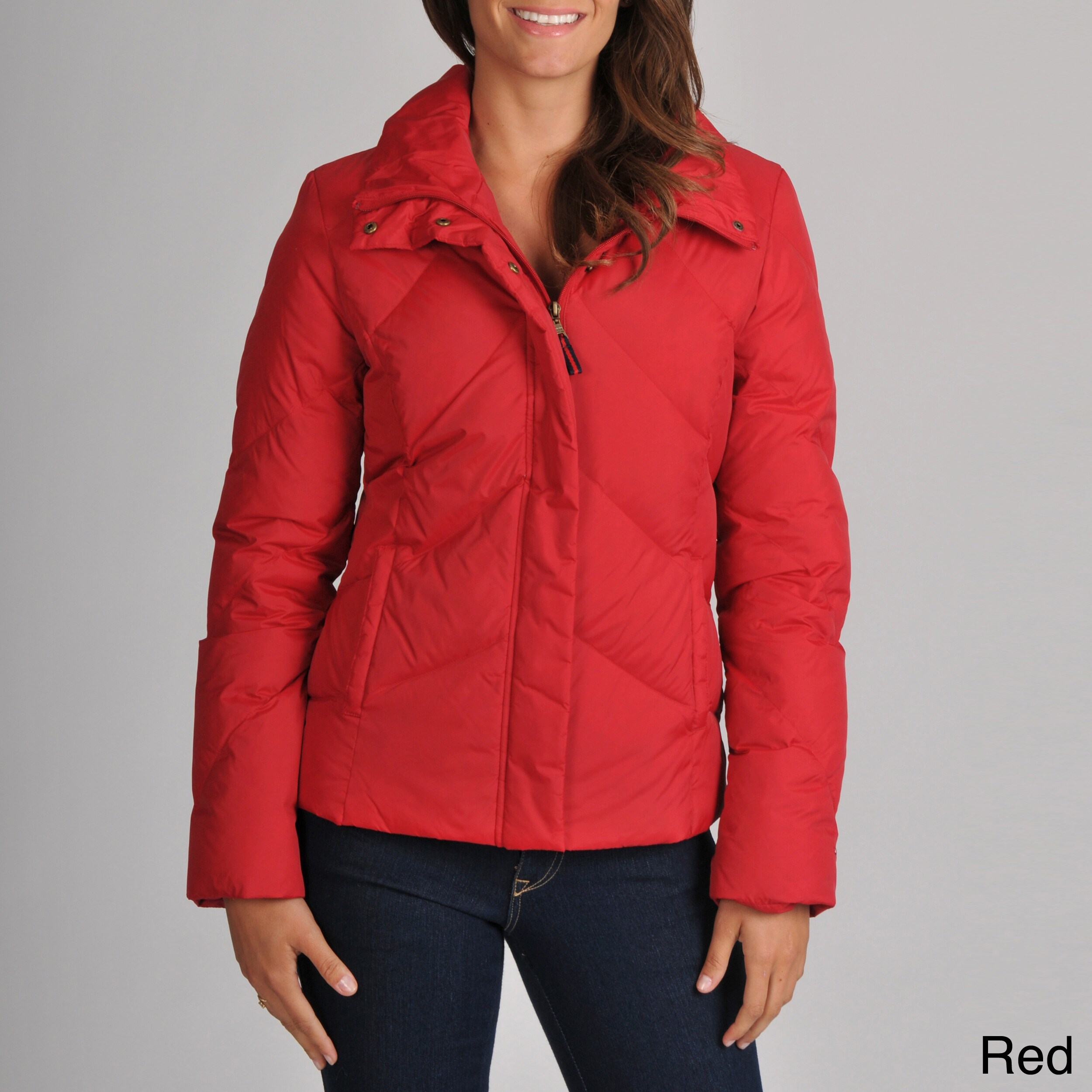 tommy hilfiger women's red down jacket