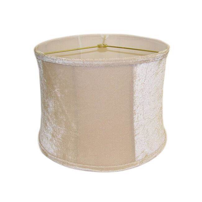 Beige Velvet Round Ribbed Lamp Shade