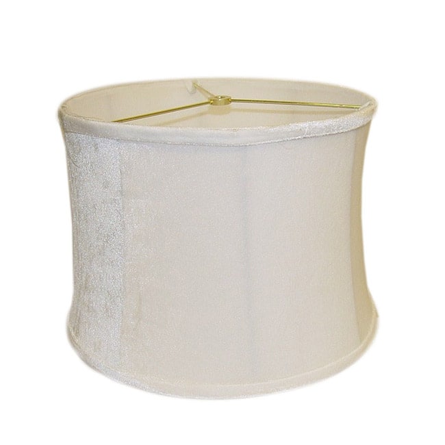 Light Cream Round Ribbed Velvet Lamp Shade