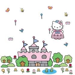 preview thumbnail 3 of 2, RoomMates Hello Kitty Princess Castle Giant Wall Decal