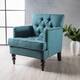 Malone Tufted Back Fabric Club Chair by Christopher Knight Home - 28.00 L x 29.50 W x 33.50 H - Dark Teal