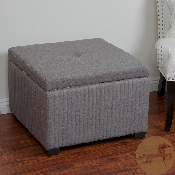 Angelique Dark Grey Shoe Storage Ottoman by Christopher