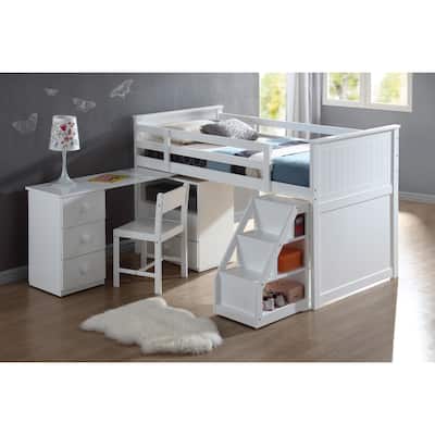 Wyatt White Finish Twin Loft Bed