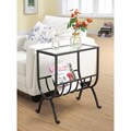 Stardust Brown Metal Magazine Table with Tempered Glass