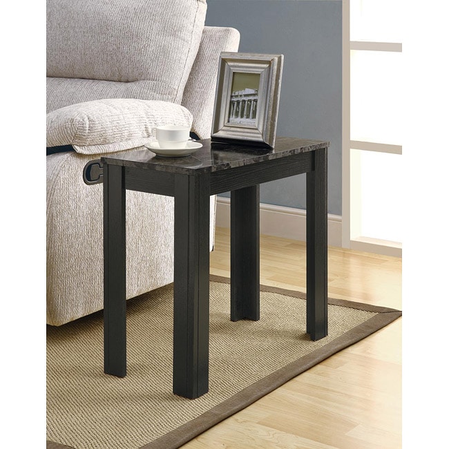 Black/ Grey Marble Accent Side Table - Free Shipping Today ...