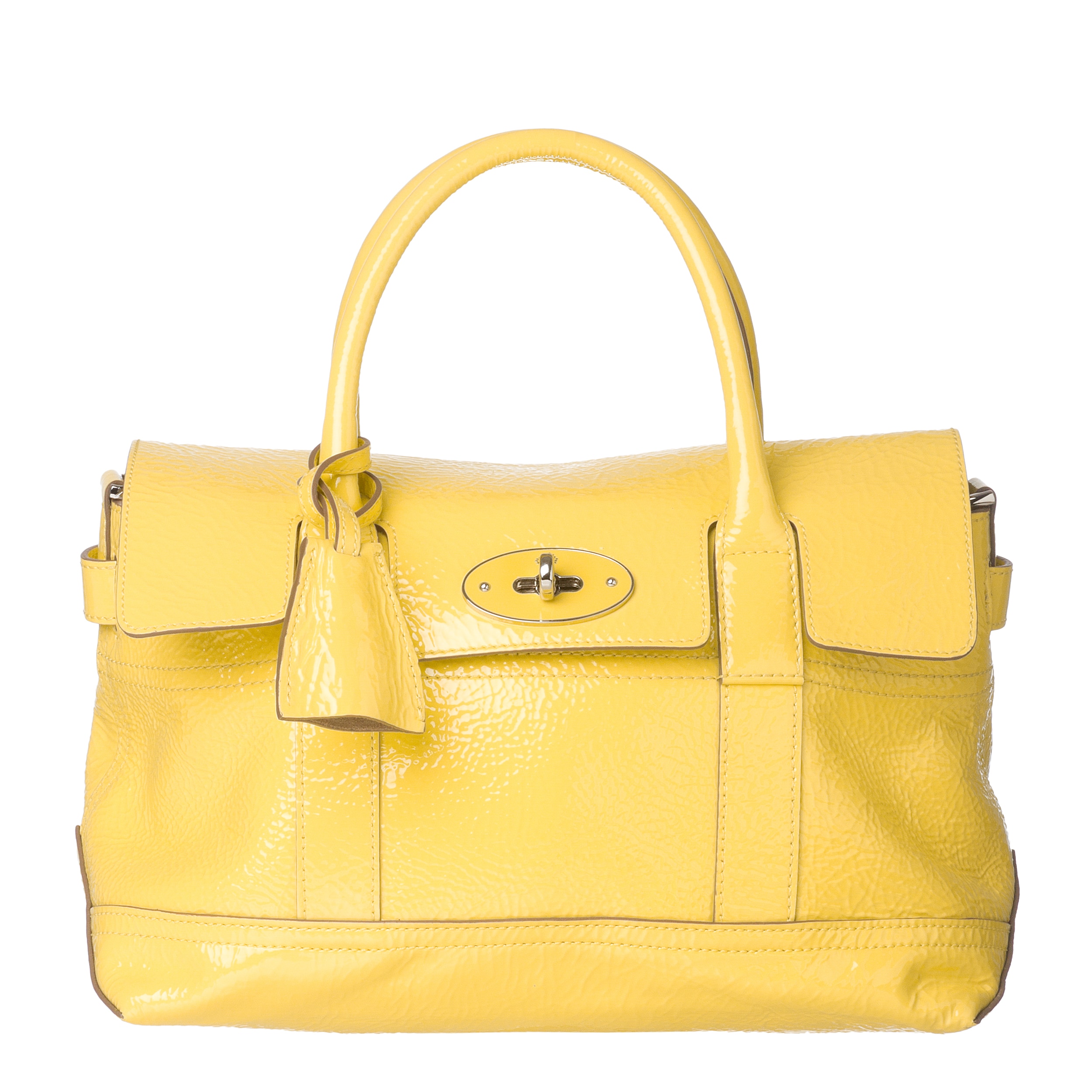 Mulberry 'Holiday' Small Lemon Patent Leather Satchel