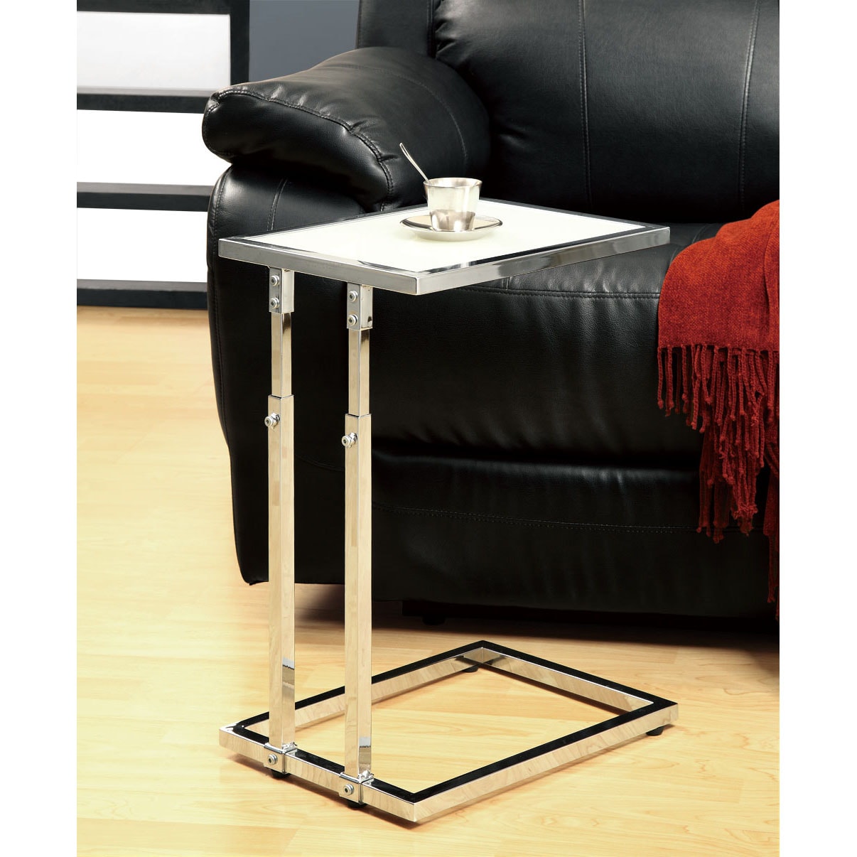 Chrome Metal Adjustable Height Accent Table - Free ...