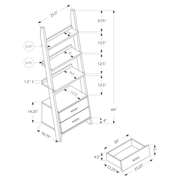 Shop Strick Bolton Gleizes 69 Inch Cappucinno Ladder Bookcase