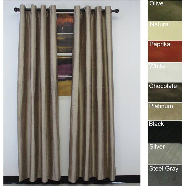 Brielle Home Dupioni Pure Silk and Lined Grommet Curtain Panel