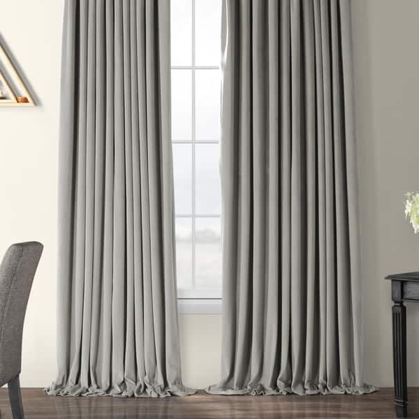 Exclusive Fabrics Silver Grey Velvet Blackout Extra Wide Curtain Panel 6811692 Silver Grey Velvet Blackout Extra Wide