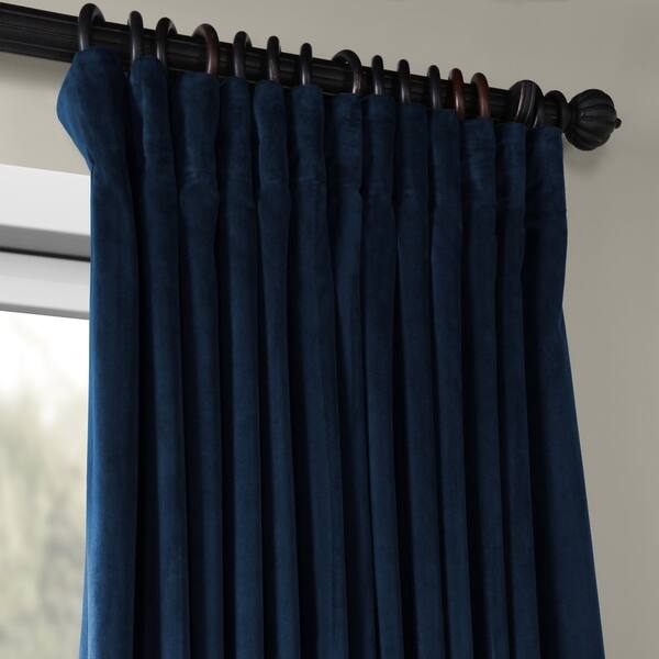 Shop Exclusive Fabrics Midnight Blue Velvet Blackout Extra Wide