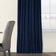 Exclusive Fabrics Midnight Blue Velvet Blackout Extra Wide Curtain (1 Panel)