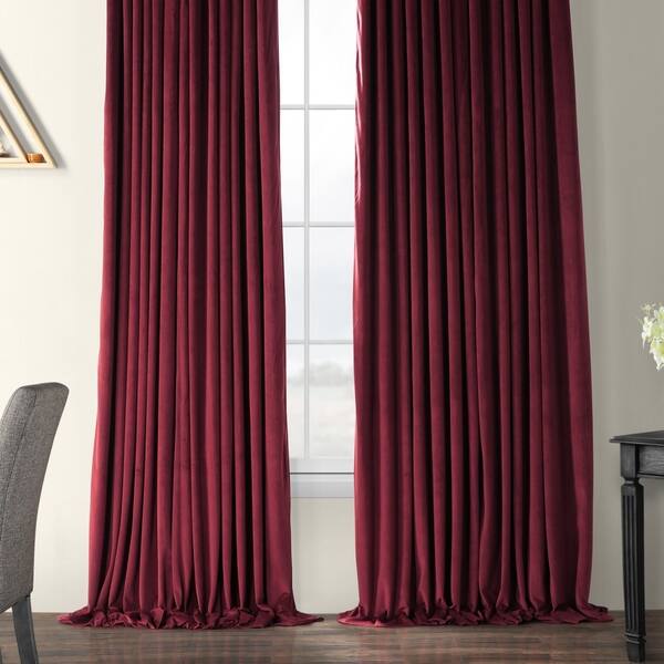 Shop Exclusive Fabrics Burgundy Velvet Blackout Extra Wide Curtain