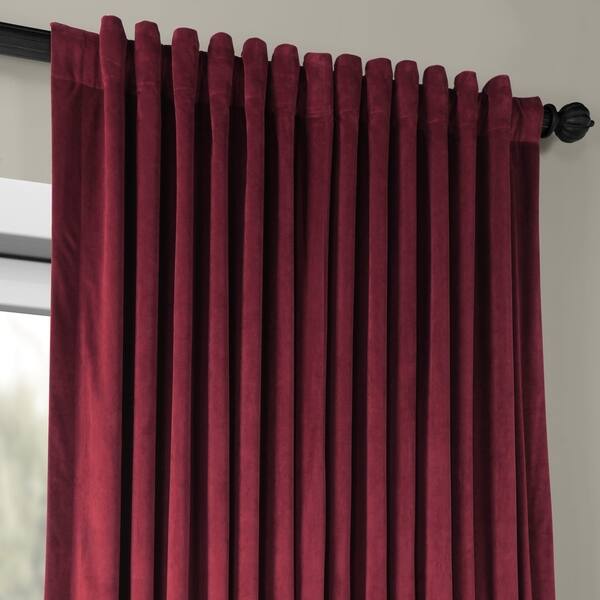 Shop Exclusive Fabrics Burgundy Velvet Blackout Extra Wide Curtain