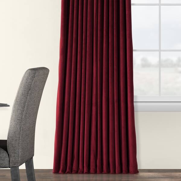 Shop Exclusive Fabrics Burgundy Velvet Blackout Extra Wide Curtain