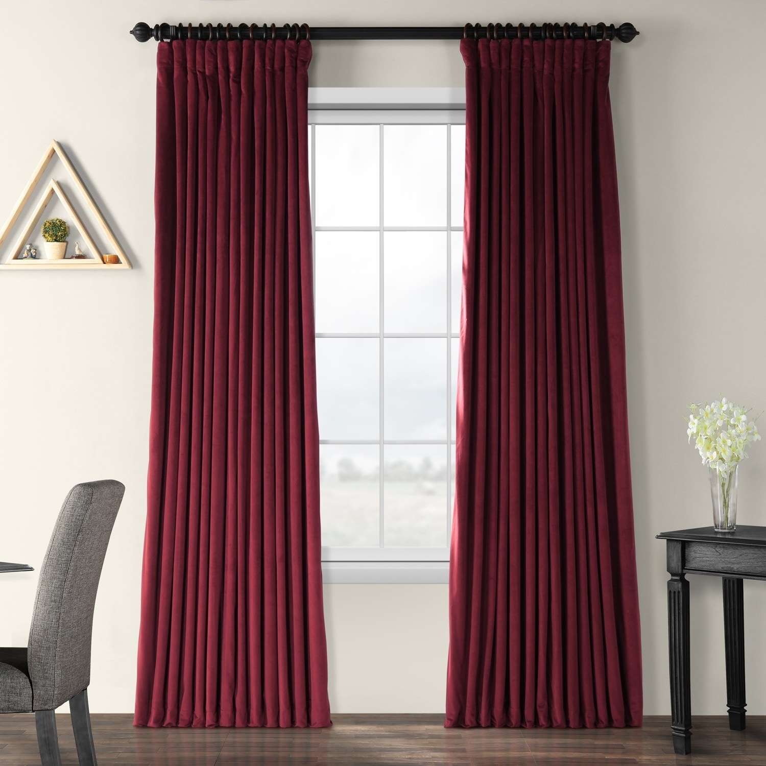 burgundy grommet curtain panels