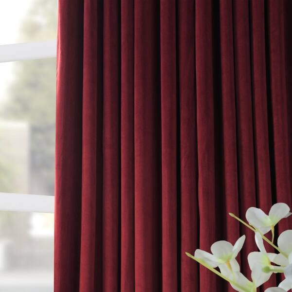 Shop Exclusive Fabrics Burgundy Velvet Blackout Extra Wide Curtain