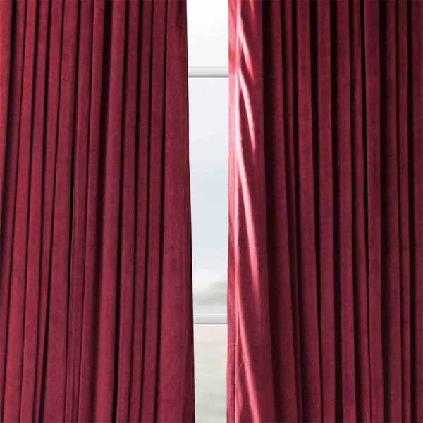 Shop Exclusive Fabrics Burgundy Velvet Blackout Extra Wide Curtain