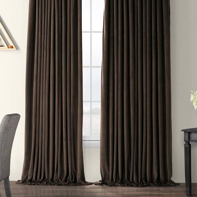 Exclusive Fabrics Java Velvet Blackout Extra Wide Curtain Panel (1 Panel)