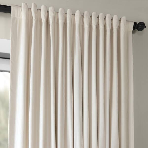 Shop Exclusive Fabrics Ivory Velvet Blackout Extra Wide Curtain