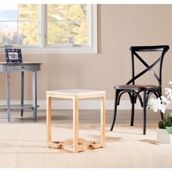 Shop Safavieh Hidden Treasures Ivory Granite Brass Accent Table Free