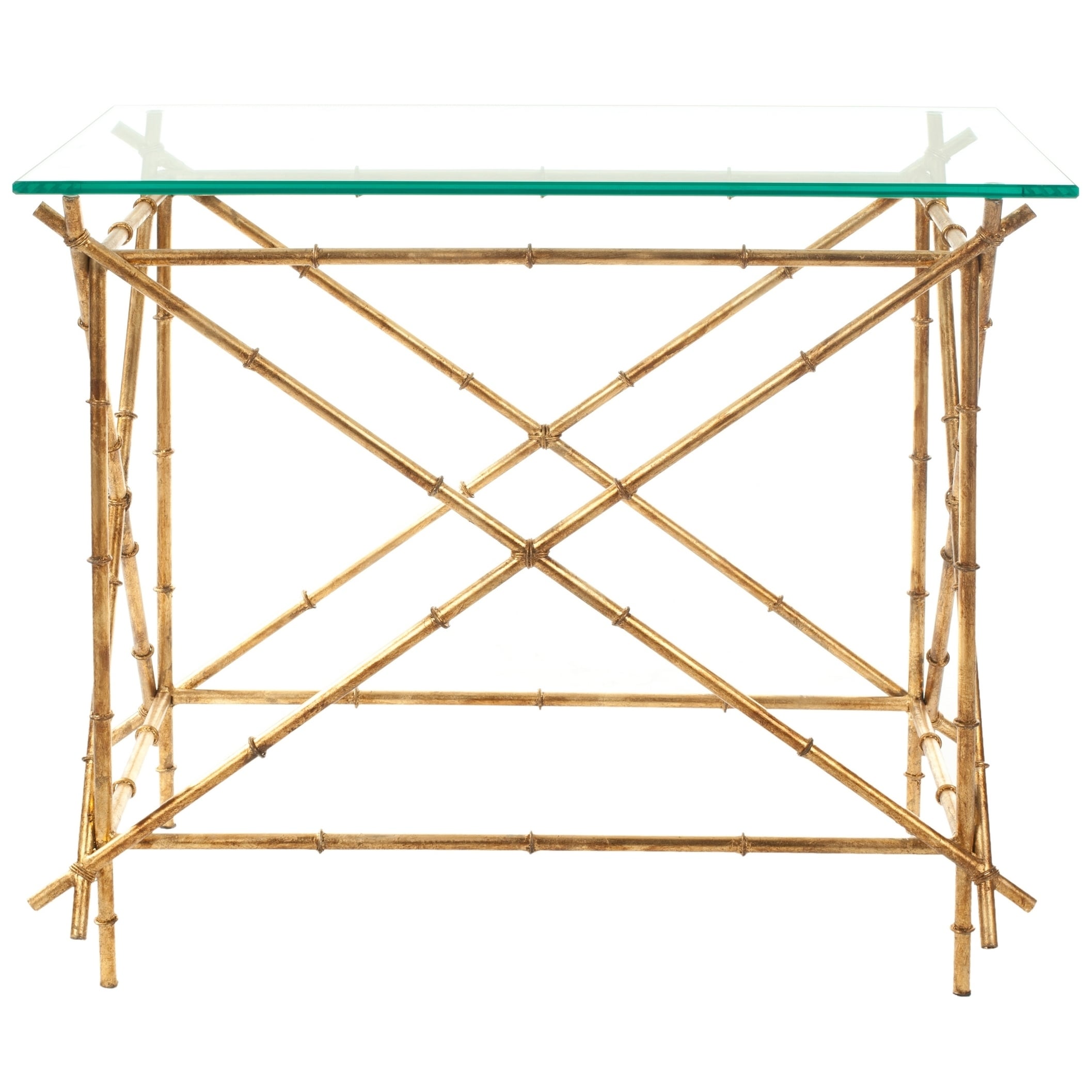 Shop Safavieh Hidden Treasures Glass Top Brass Accent Table - 27 - Shop Safavieh Hidden Treasures Glass Top Brass Accent Table - 27