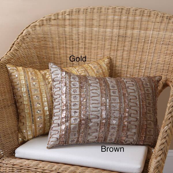 Shop Aurora Home Beaded Mother Of Pearl And Sequin Pillow Pair