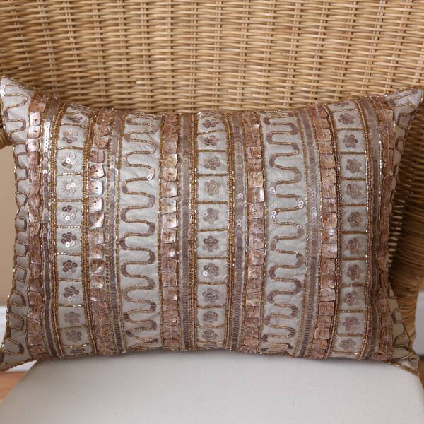 Shop Aurora Home Beaded Mother Of Pearl And Sequin Pillow Pair