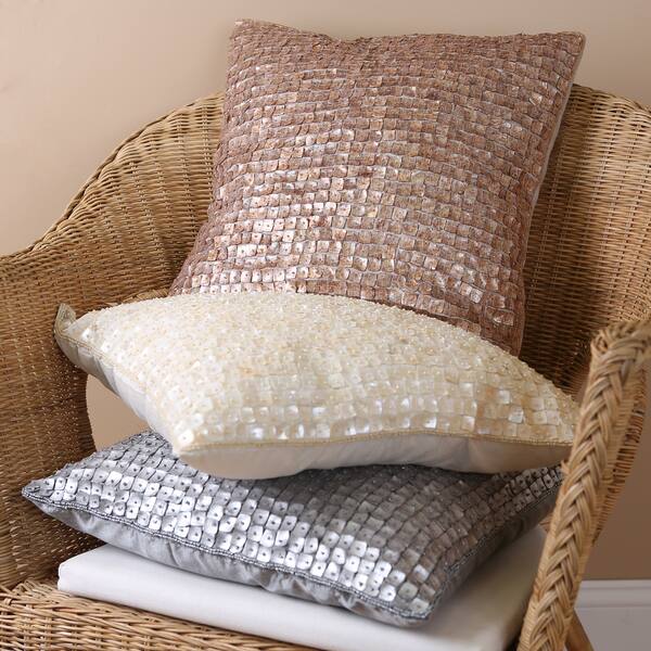 Shop Aurora Home Mother Of Pearl 18x18 Inch Pillows Set Of 2