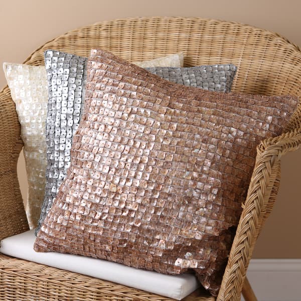 Shop Aurora Home Mother Of Pearl 18x18 Inch Pillows Set Of 2