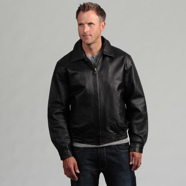 Tanners Avenue Men's Pig Napa Leather Bomber Jacket - Free ...