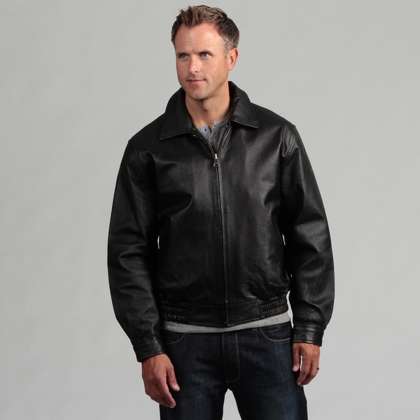 Tanners Avenue Men's Pig Napa Leather Bomber Jacket - Free Shipping ...