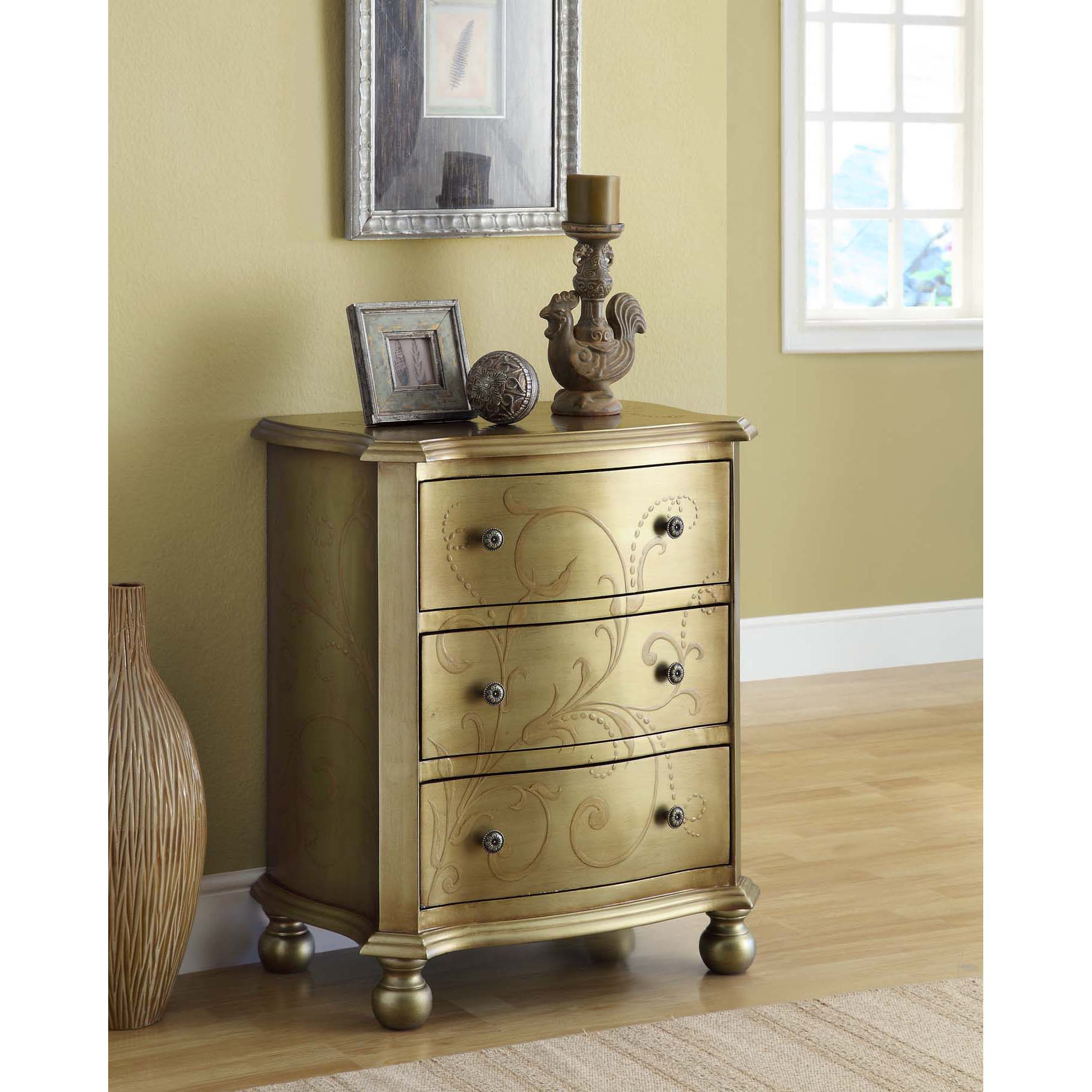 Bombay Gold Transitional 3drawer Chest Free Shipping Today