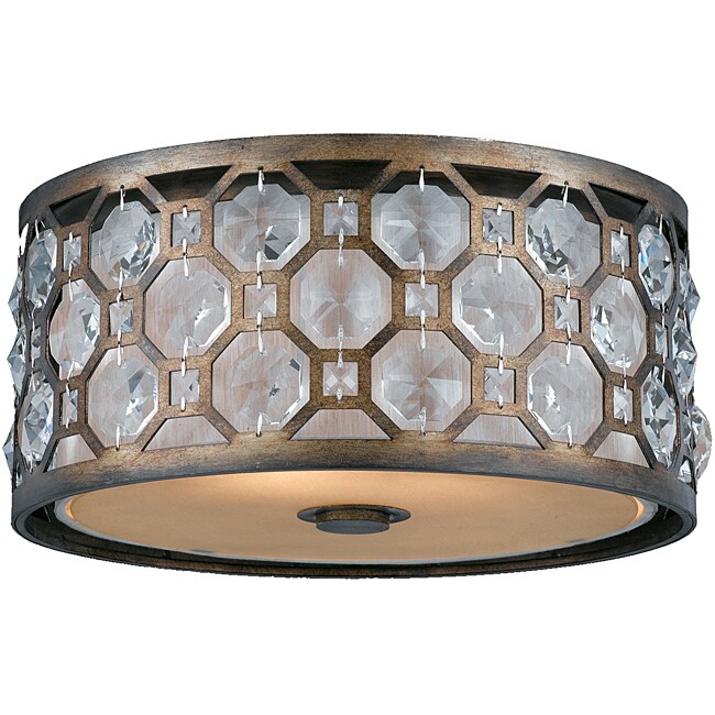 Cartier 2-light Flushmount in Weathered Bronze