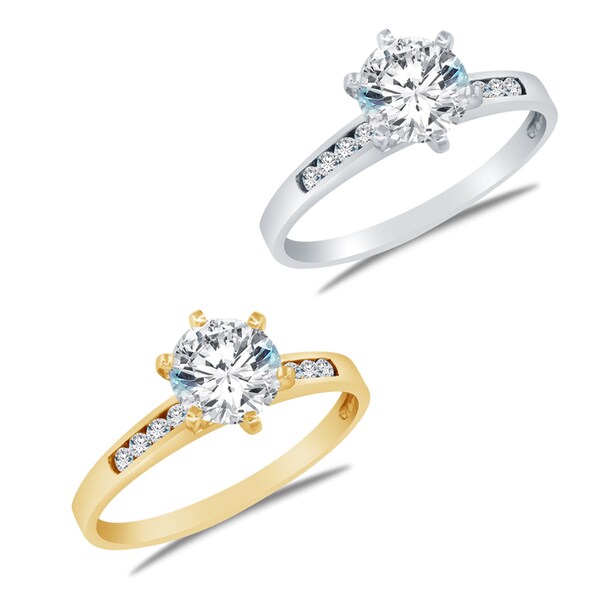 Alyssa Jewels 14k Gold Round Cubic Zirconia Engagement-style Ring