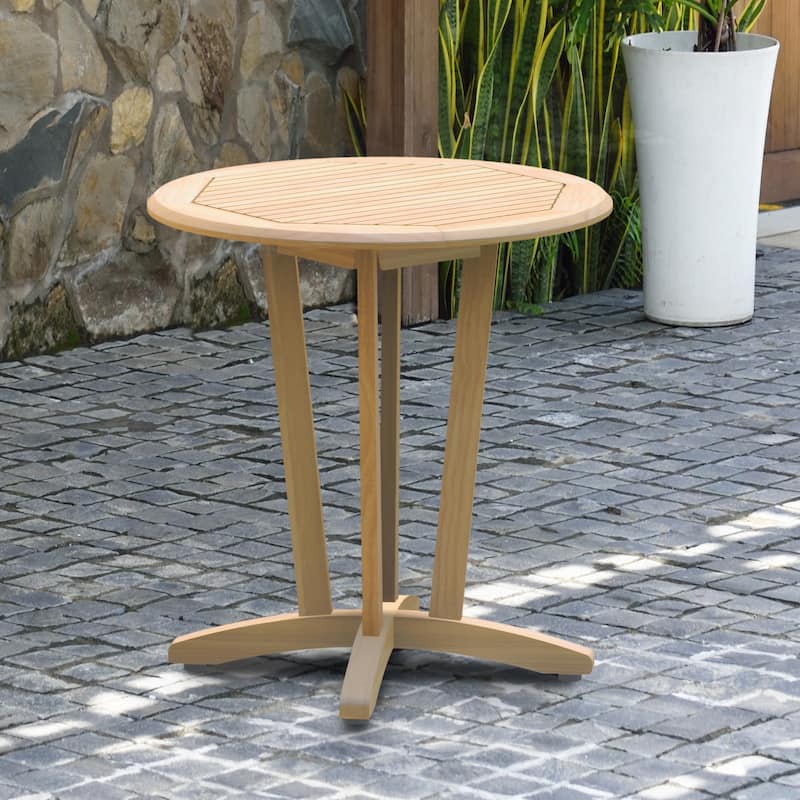Teak Round Bistro Table - 1 Piece - 1 Piece - Light Brown