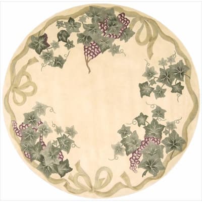 Nourison Flower Garden Ivory Rug (7'6 Round) - 7'6" Round