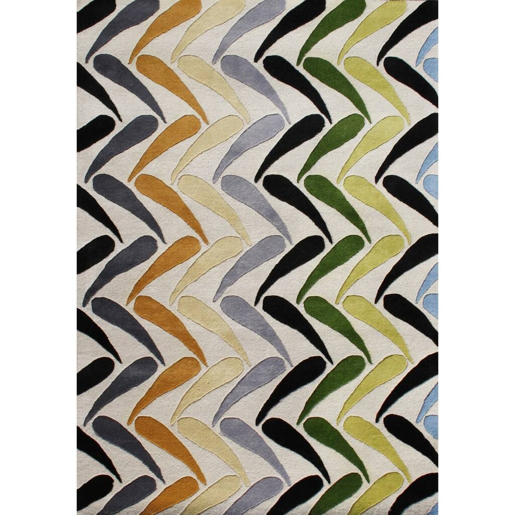 Alliyah Hand-made Tufted Vanilla New Zealand Blend Wool Rug - 5' x 8'