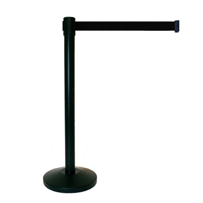 Crowd Control Master Premium Retractable Belt Stanchions (pair Of 2) (Black beltBelt length Standard 10 foot black beltPatent pending damper technology provides the safest retract speed in the industryHeavy duty cast iron base full circumference rubber f