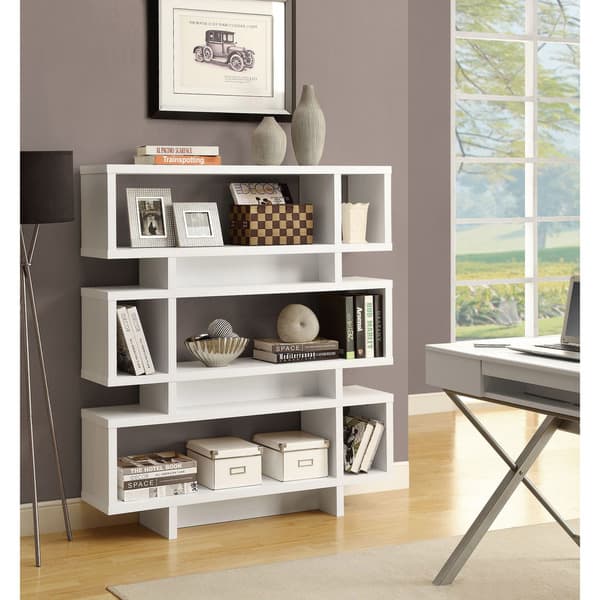 slide 2 of 2, Bookshelf, Bookcase, Etagere, 4 Tier, 55" Height, Office, Bedroom, Laminate, Contemporary, Modern