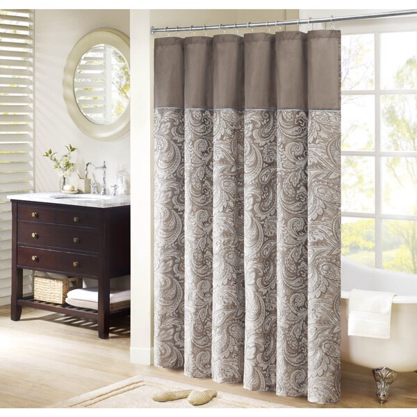 Madison Park Whitman Jacquard Faux Silk Shower Curtain - Free Shipping ...