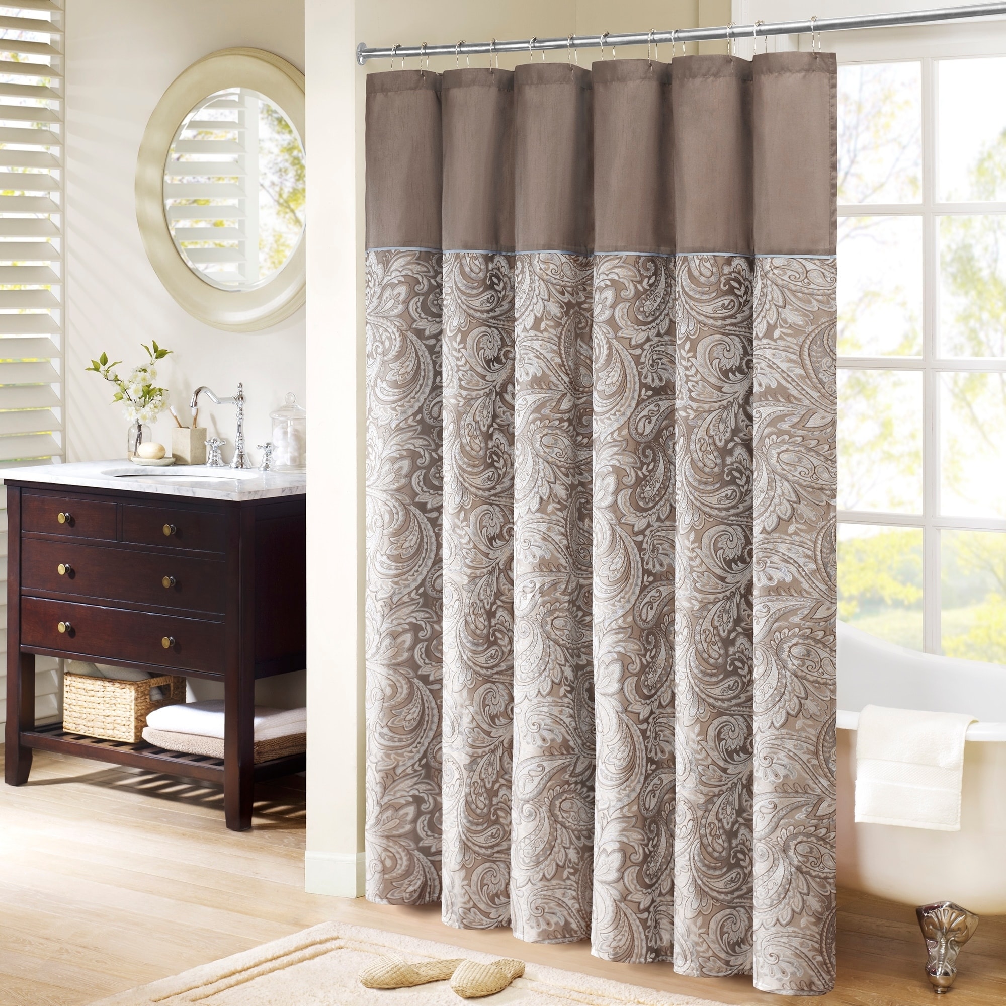 Shop Madison Park Whitman Jacquard Shower Curtain On Sale Free