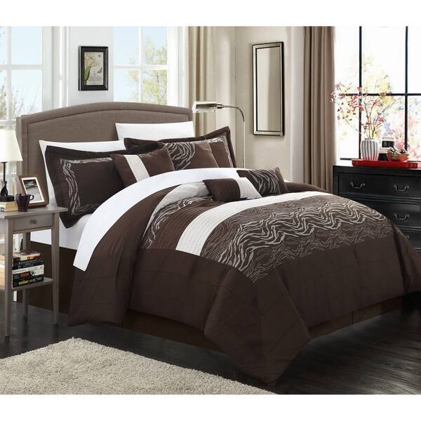 Shop Brown Zebra 8 Piece Comforter Set Free Shipping Today