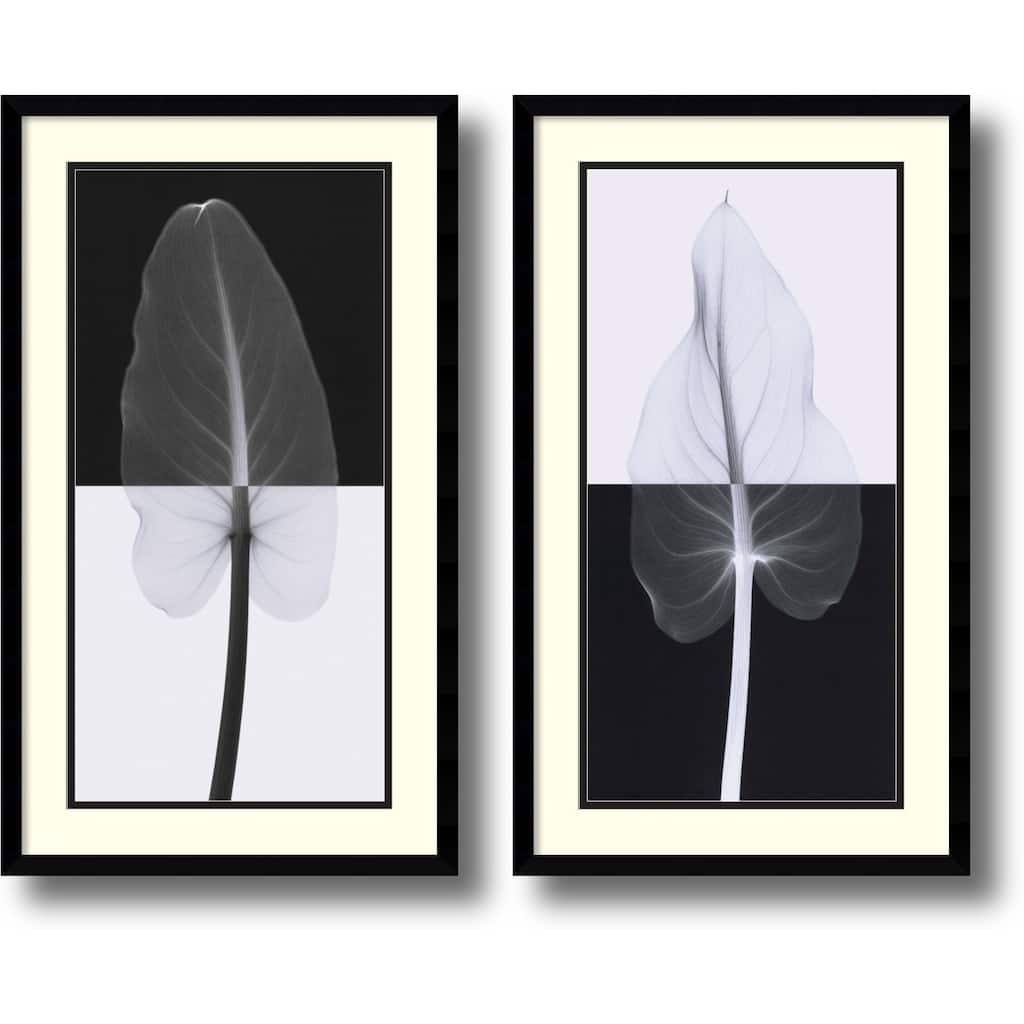 Framed Art Print 'Calla Leaves - set of 2' by Steven N. Meyers 17 x 29-inch Each