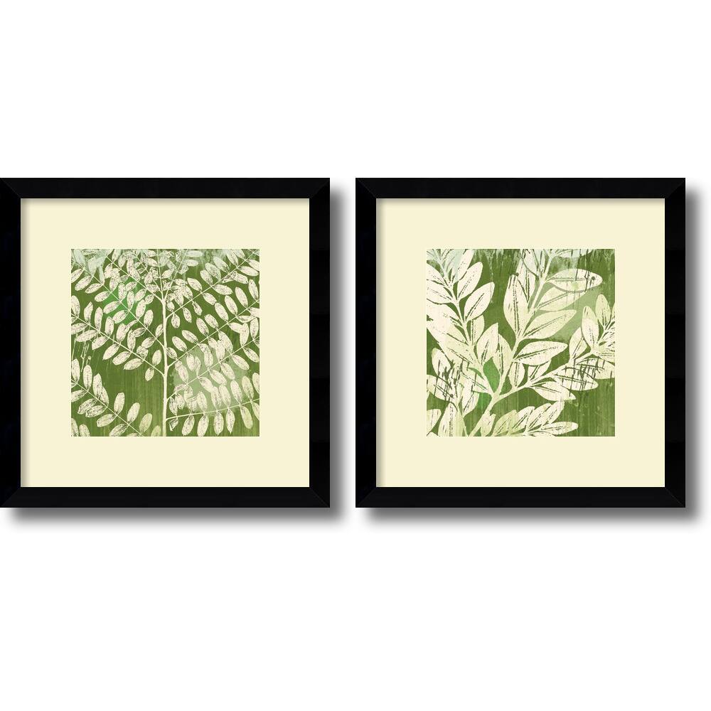 Framed Art Print 'Leaves - set of 2' by Erin Clark 13 x 13-inch Each
