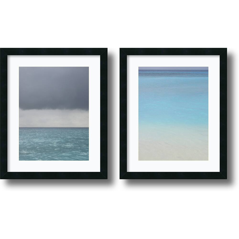 Framed Art Print 'Bleu - set of 2' by Brian Leighton 18 x 22-inch Each